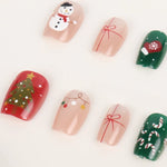 Press-On Nails Handmade Holiday Designs Secure Adhesive