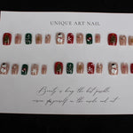 Press-On Nails Handmade Holiday Designs Secure Adhesive