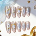 Press-On Nails Holiday Designs Adhesive Backing & Reusable