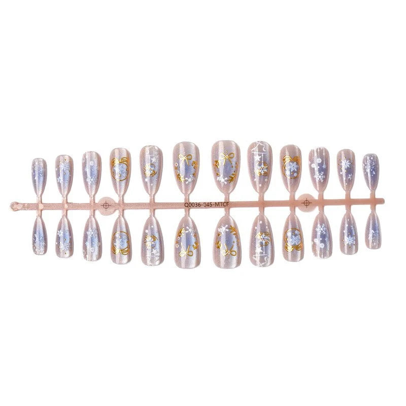 Press-On Nails Holiday Designs Adhesive Backing & Reusable