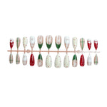 Press-On Nails Holiday Snowflake Design Easy Application Comfortable Fit