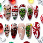 Press-On Nails Peel-And-Stick Holiday Designs Assorted Lengths