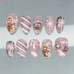 Press-On Nails Pre-Glued Holiday Designs Assorted Sizes