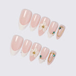Press-On Nails Rhinestone Floral Quick-Apply Multiple Sizes