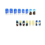 Press-On Nails Winter Snowflake Designs Peel-And-Stick Long-Lasting Shine