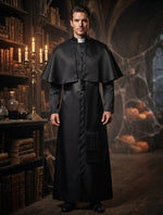 Priest Costume Full-Length Robe Cape & Cross Accessory