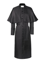 Priest Costume Full-Length Robe Cape & Cross Accessory
