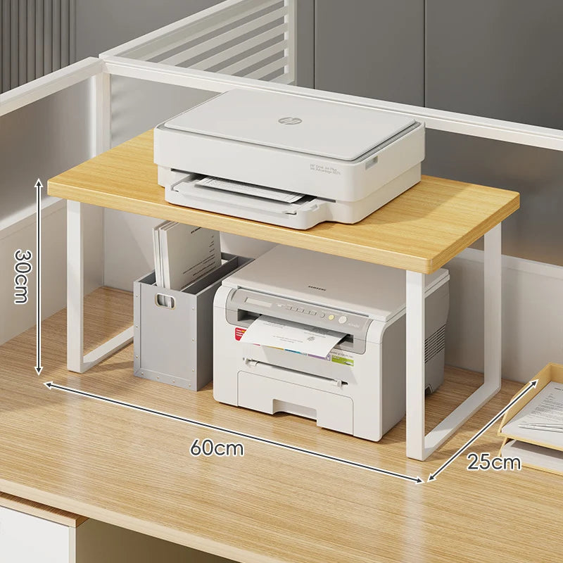 Printer Stand Bamboo Desk Riser With Cable Routing