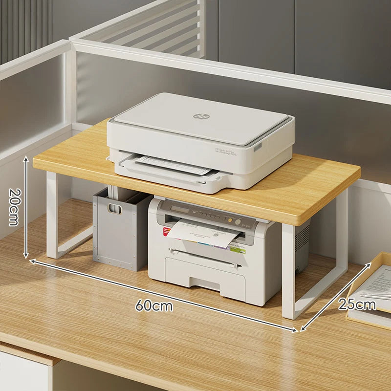 Printer Stand Bamboo Desk Riser With Cable Routing
