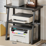 Printer and Monitor Stand Wood-Look Top Open Storage