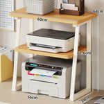 Printer and Monitor Stand Wood-Look Top Open Storage