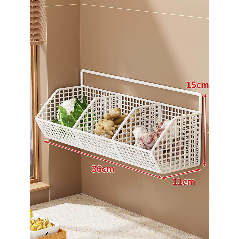 Produce Storage Basket Wall-Mounted Ventilated Two-Tier