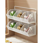 Produce Storage Basket Wall-Mounted Ventilated Two-Tier