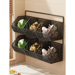 Produce Storage Basket Wall-Mounted Ventilated Two-Tier