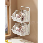 Produce Storage Basket Wall-Mounted Ventilated Two-Tier