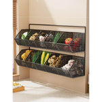 Produce Storage Basket Wall-Mounted Ventilated Two-Tier