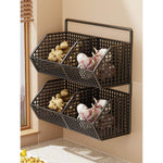 Produce Storage Basket Wall-Mounted Ventilated Two-Tier