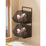 Produce Storage Basket Wall-Mounted Ventilated Two-Tier