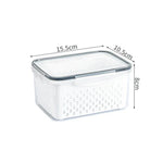 Produce Storage Container Built-In Drain Basket Fridge Organizer