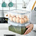 Produce Storage Container Built-In Drain Basket Fridge Organizer