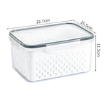 Produce Storage Container Built-In Drain Basket Fridge Organizer