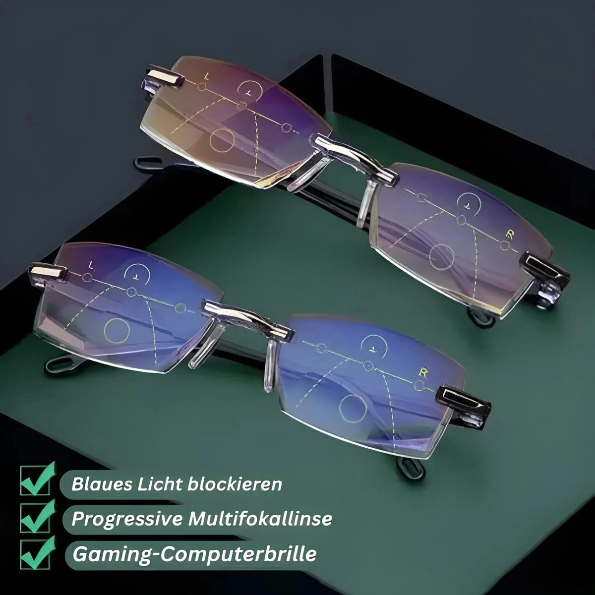 Progressive Glasses Blue Light Filtering UV400 Protection