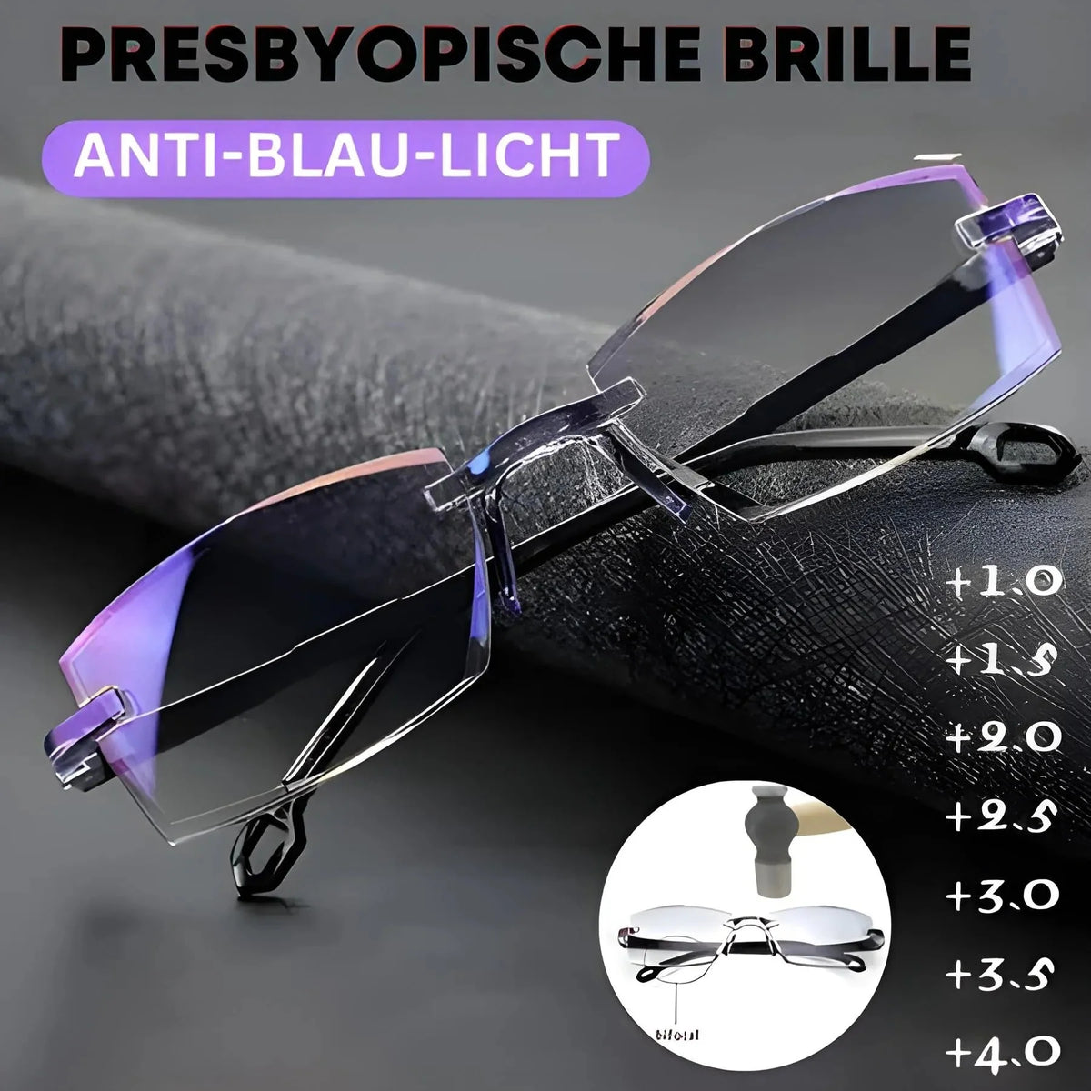 Progressive Reading Glasses Blue Light Filter UV400 Protection