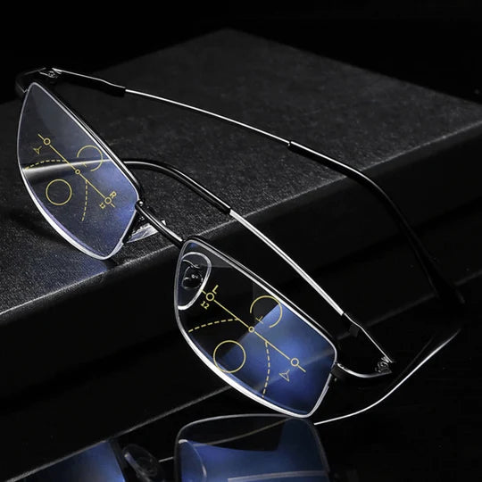 Progressive Reading Glasses Blue Light & UV Filter Multizone Lenses