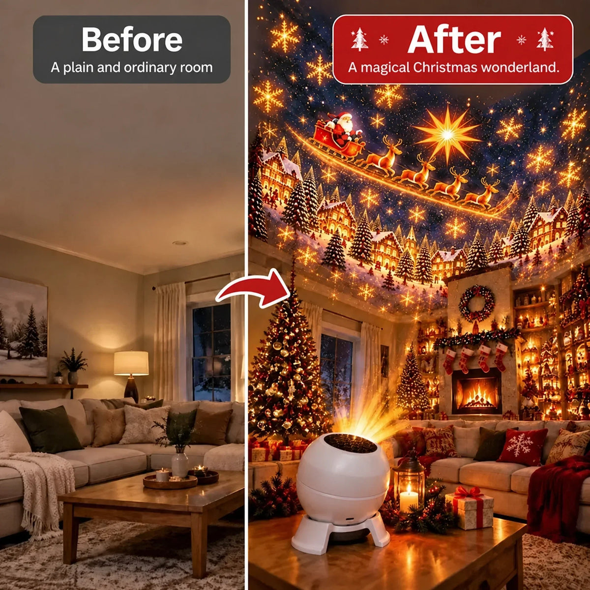 Projection Night Light Themed Scene USB Powered