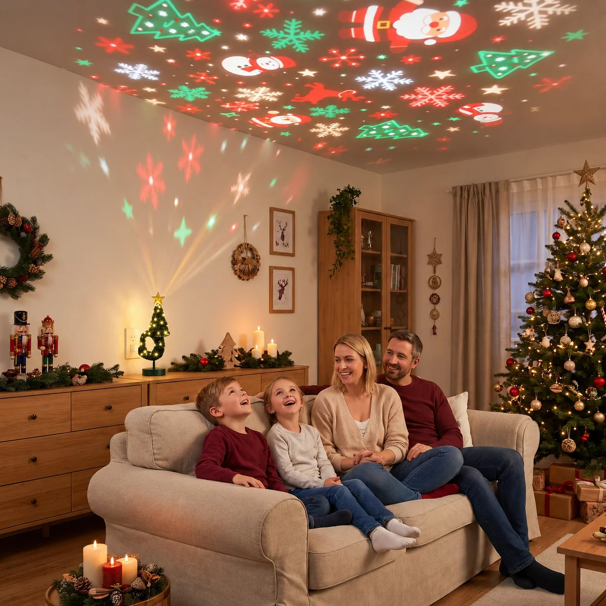Projector Lamp Christmas Tree Design Light Projection