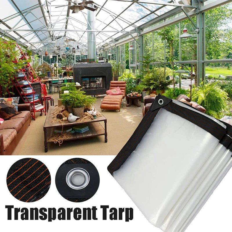 Protective Tarp Clear Tear-Resistant Weather-Resistant