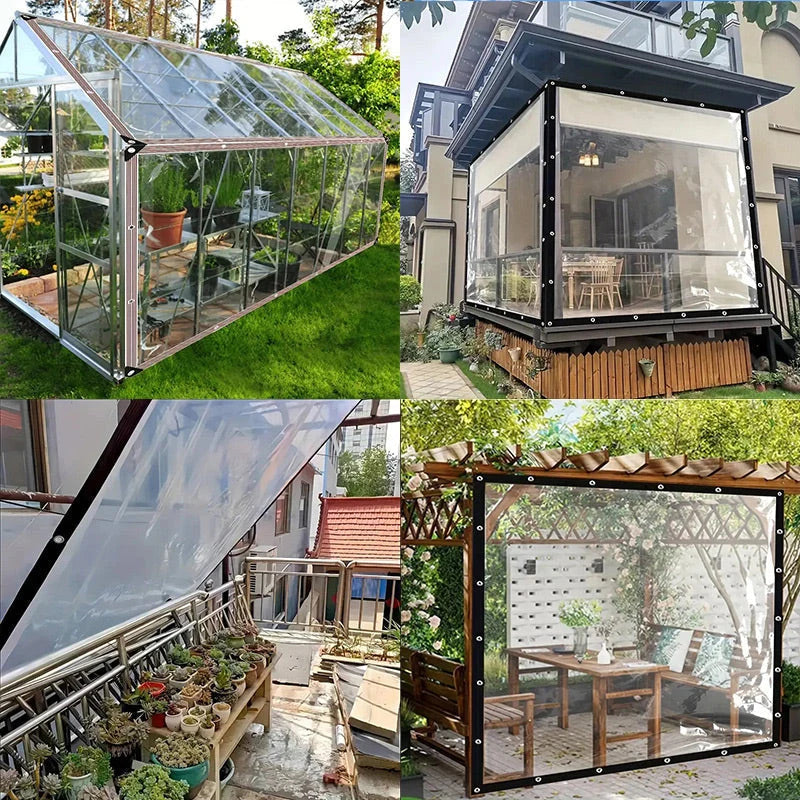 Protective Tarp Clear Translucent Weather-Resistant PE