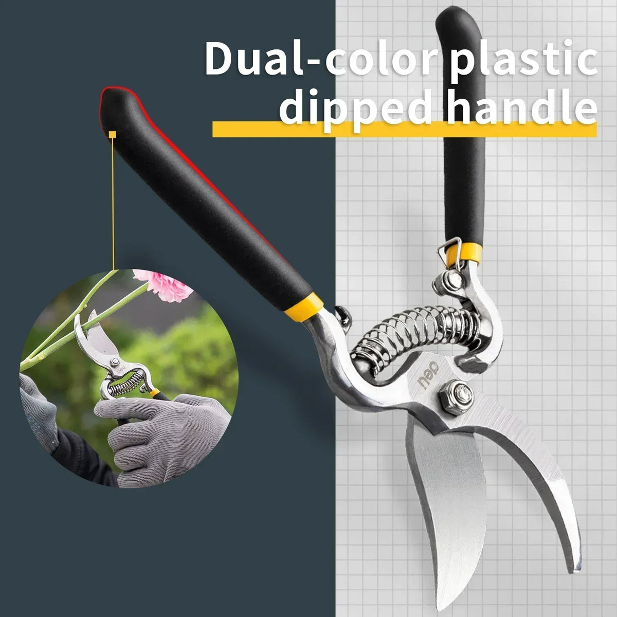 Pruning Shears 55 Carbon Steel Ergonomic Non-Slip Handle