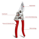 Pruning Shears Carbon Steel Blade Ergonomic Aluminum Handle