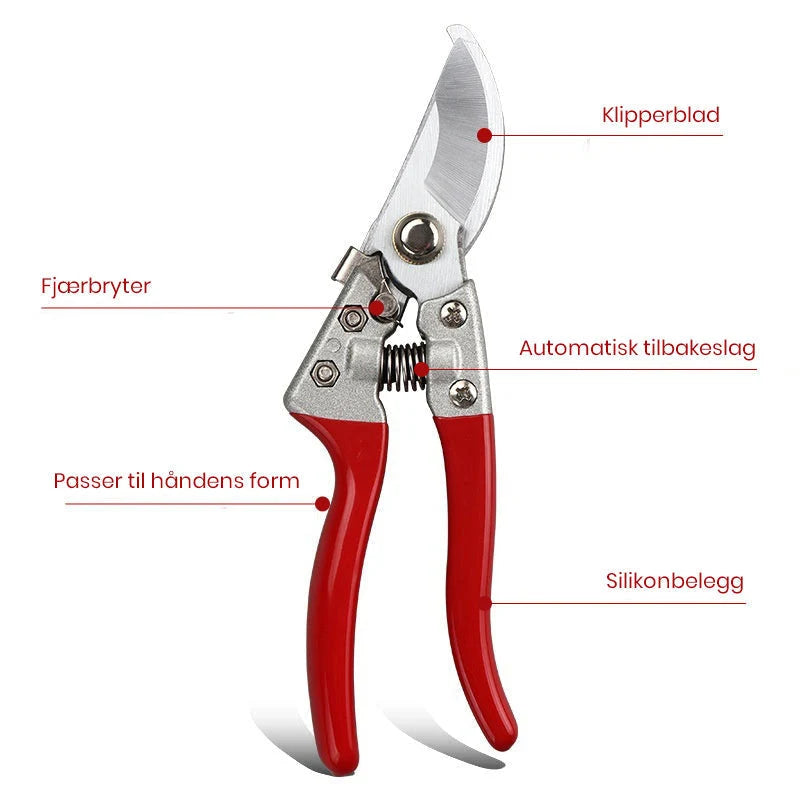 Pruning Shears Carbon Steel Blade Ergonomic Aluminum Handle