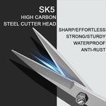 Pruning Shears Carbon Steel Ergonomic Grip & Safety Lock