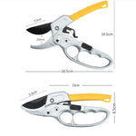 Pruning Shears Ergonomic Rubberized Grip Sharp Blades