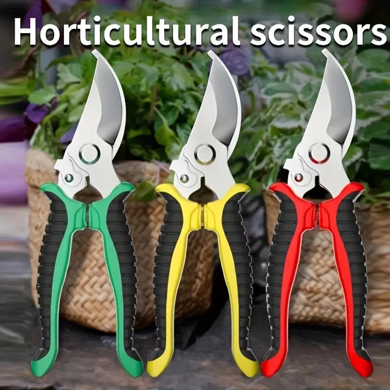 Pruning Shears Stainless Steel Blades Safety Lock & Non-Slip Grip