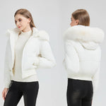 Puffer Bomber Jacket Quilted Thermal Detachable Hood