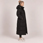 Puffer Coat Longline Hooded Adjustable Waist Belt