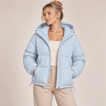 Puffer Jacket Quilted Hooded Full-Zip Insulated