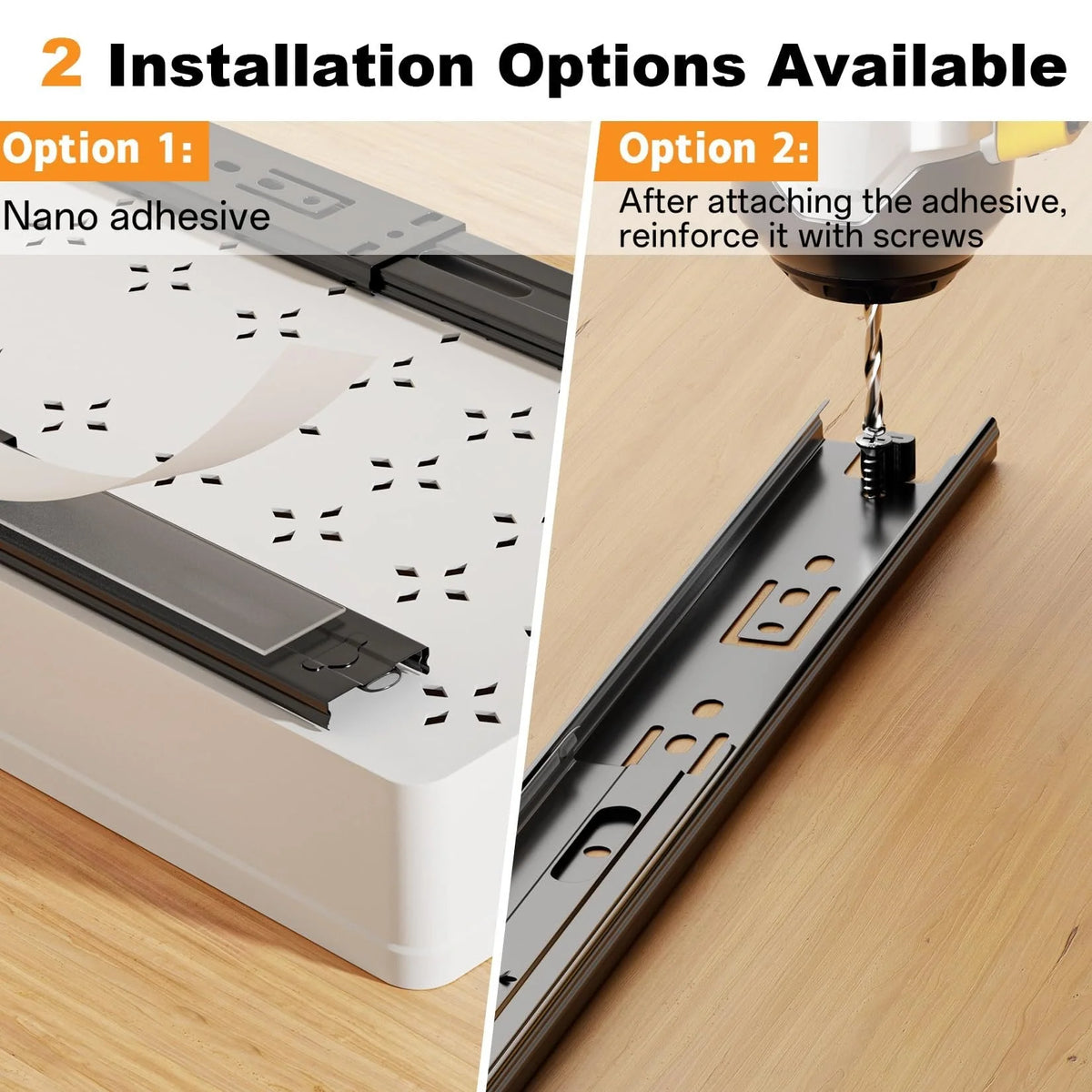 Pull-Out Cabinet Organizer 3-Piece No-Drill 55 lb