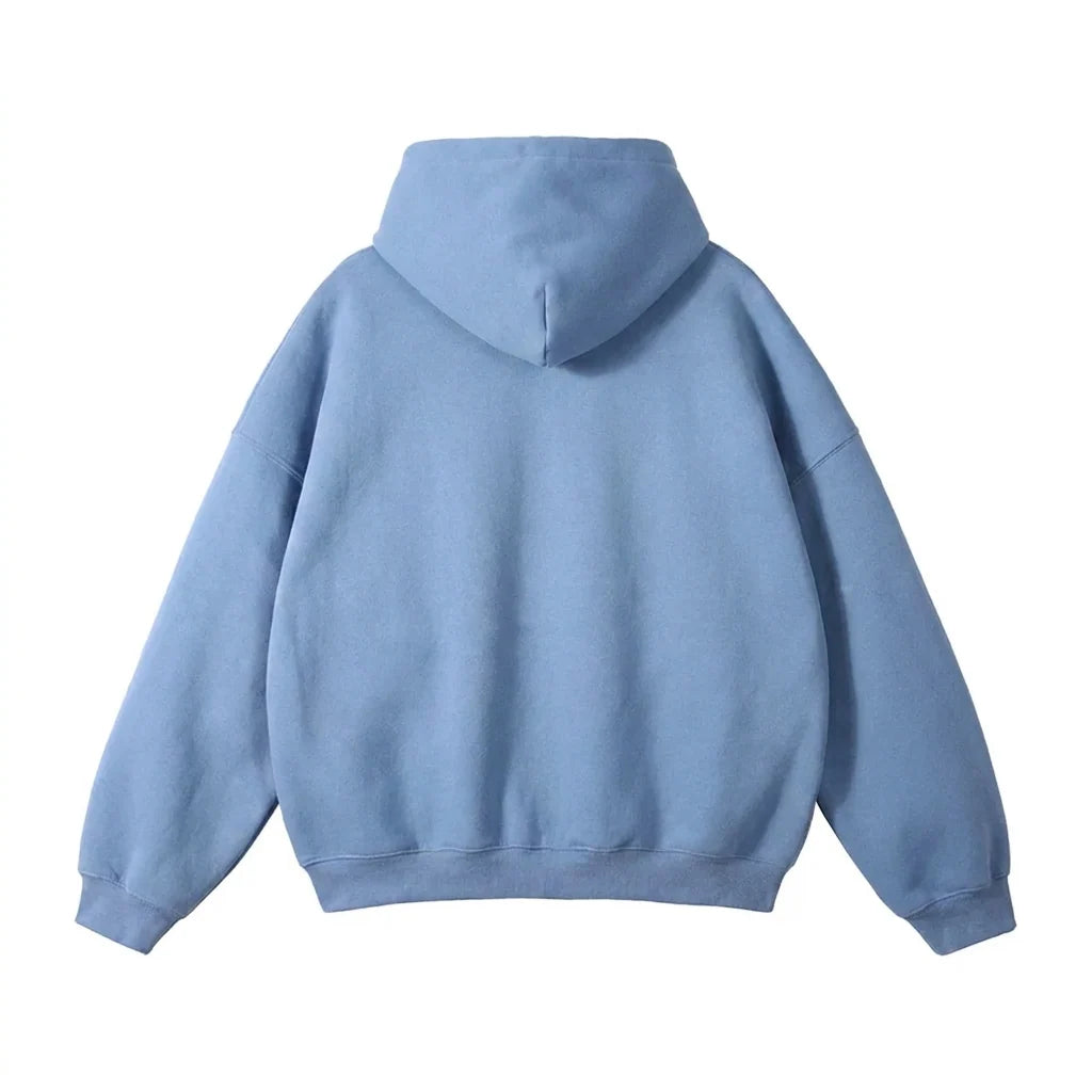Pullover Hoodie Relaxed Fit Kangaroo Pocket Fixed Hood