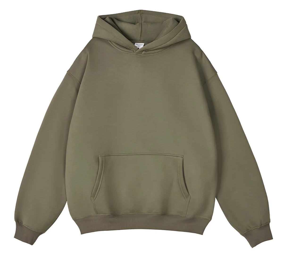 Pullover Hoodie Relaxed Fit Kangaroo Pocket Fixed Hood