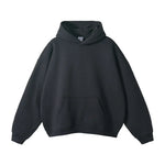 Pullover Hoodie Relaxed Fit Kangaroo Pocket Ribbed Cuffs & Hem