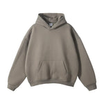 Pullover Hoodie Relaxed Fit Kangaroo Pocket Ribbed Cuffs & Hem