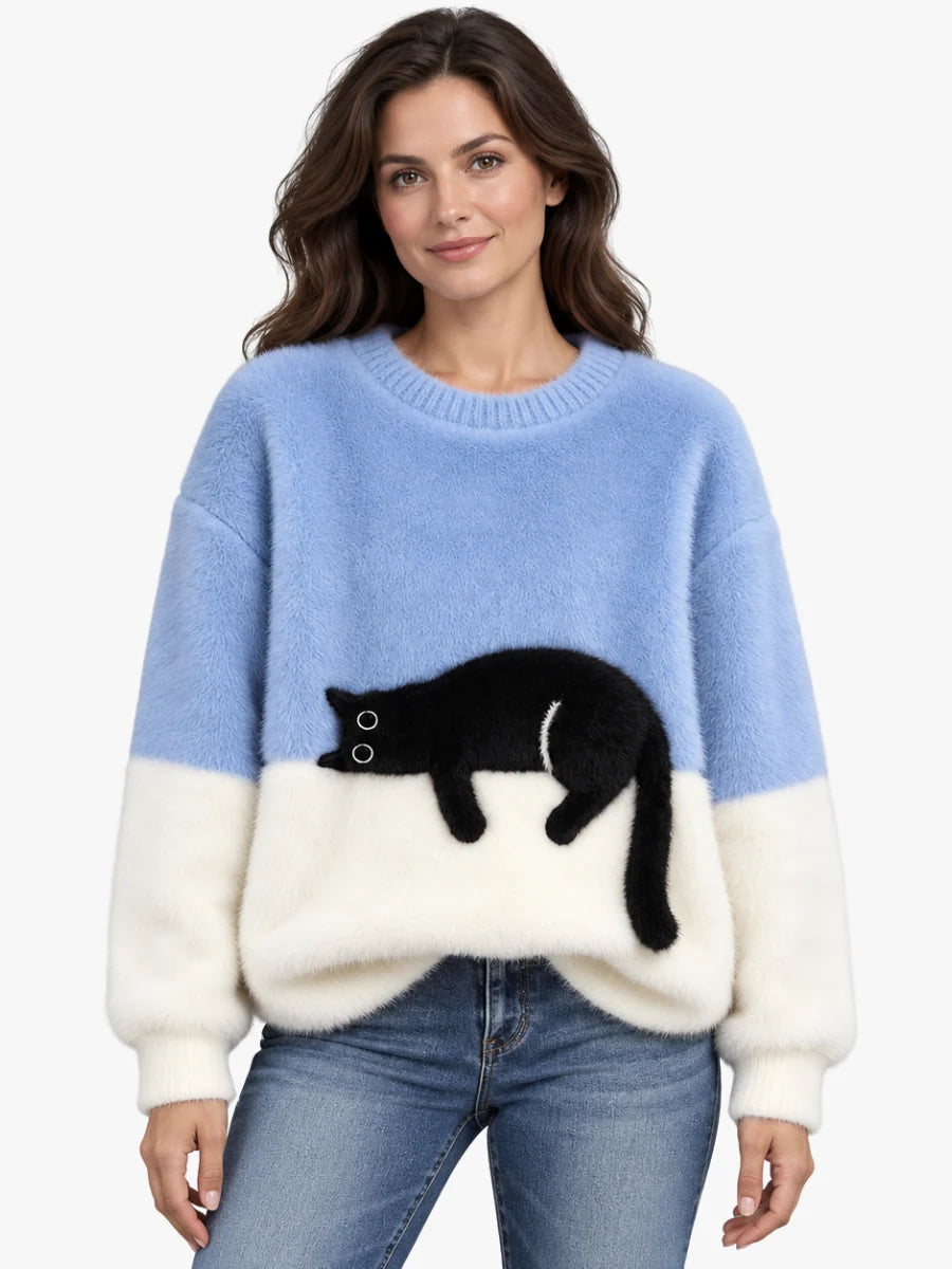 Pullover Sweater Playful Pattern Relaxed Fit