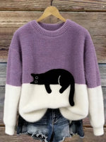 Pullover Sweater Playful Pattern Relaxed Fit