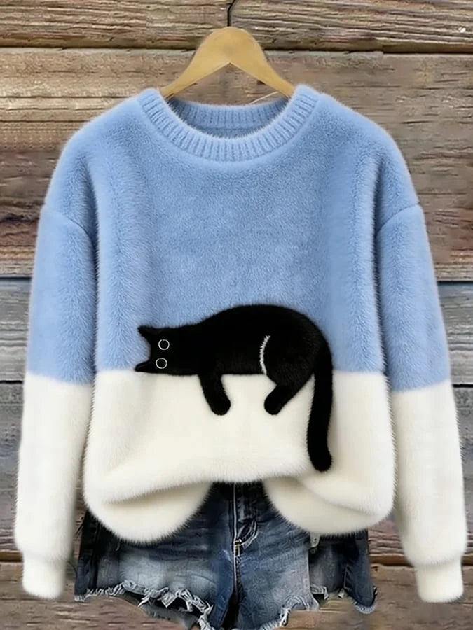 Pullover Sweater Playful Pattern Relaxed Fit