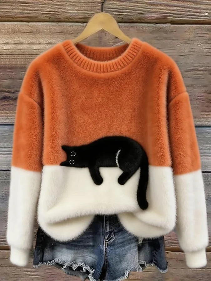 Pullover Sweater Playful Pattern Relaxed Fit